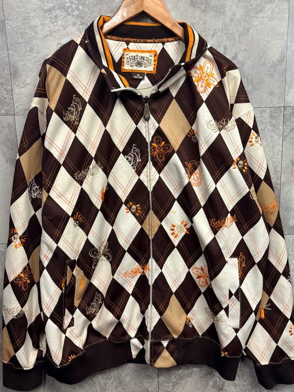 Ecko Unltd Argyle Track Jacket Men's XXL Y2K